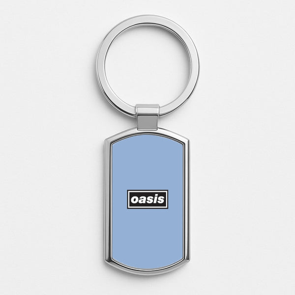 Band Name Blue Silver Keyring