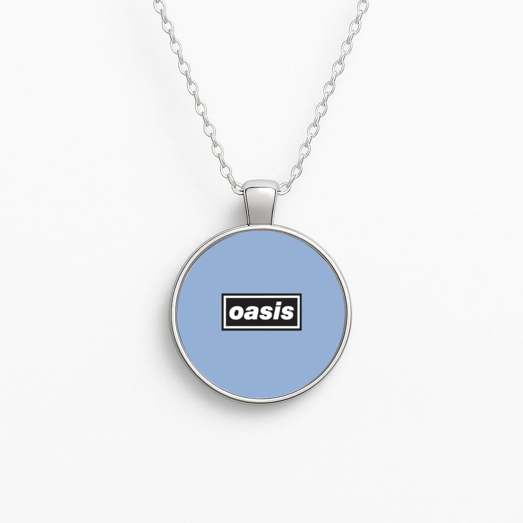 Band Name Blue Circle Necklace