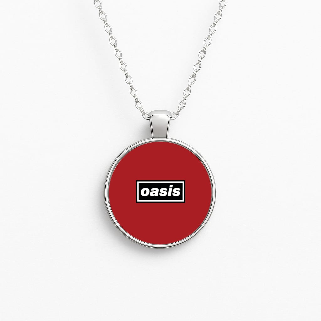 Band Name Red Circle Necklace