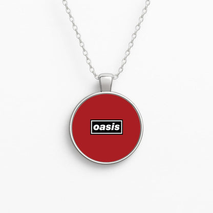 Band Name Red Circle Necklace