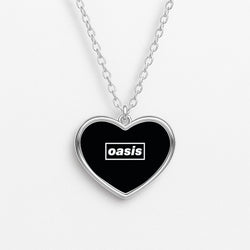 Band Name Black Heart Necklace