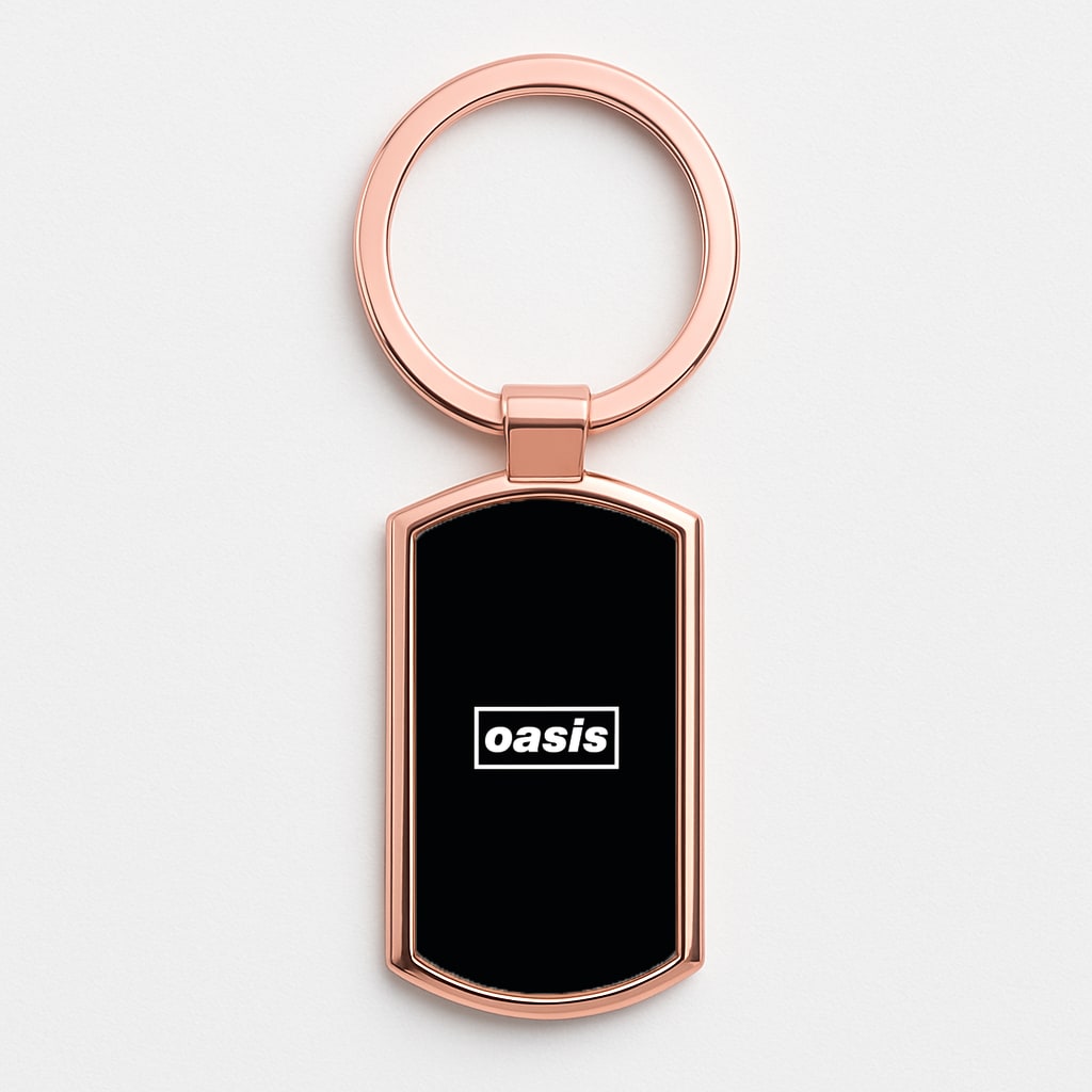 Band Name Black Rose Gold Keyring