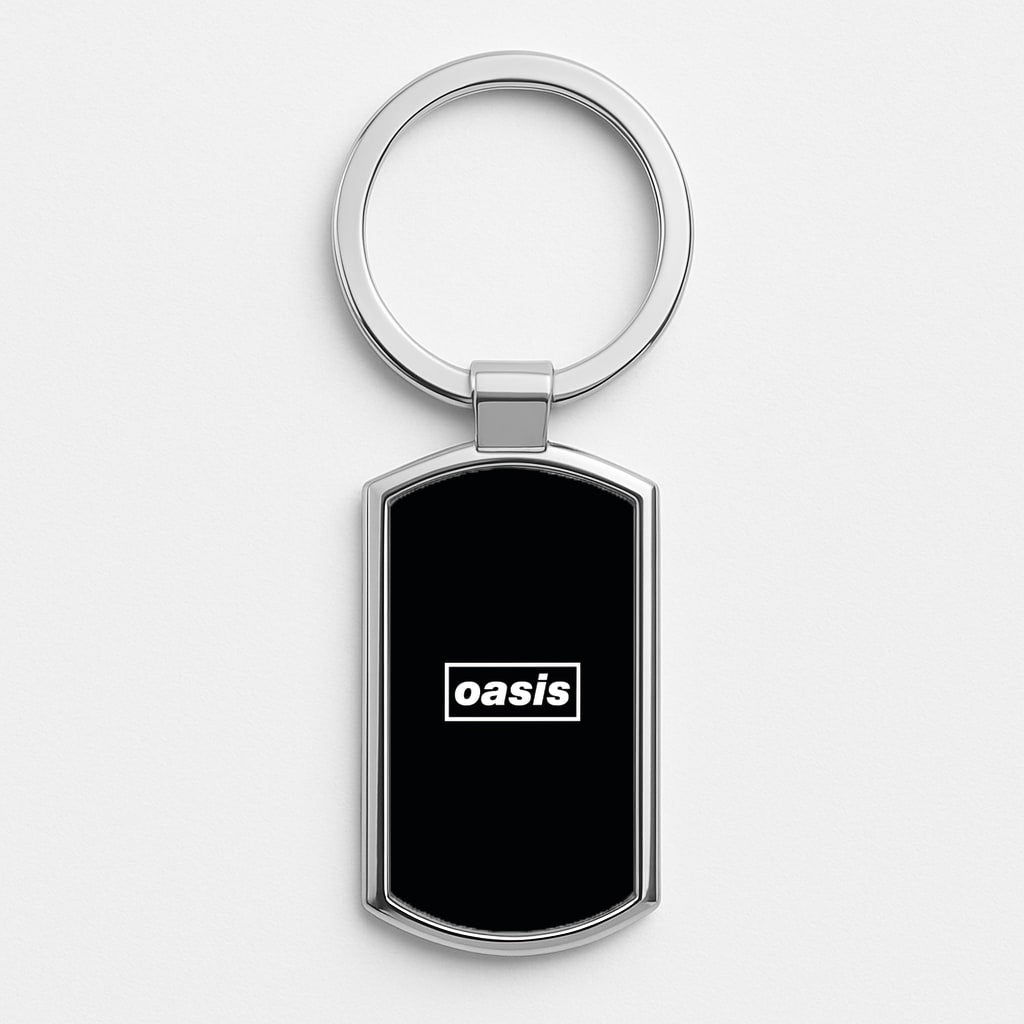Band Name Black Silver Keyring
