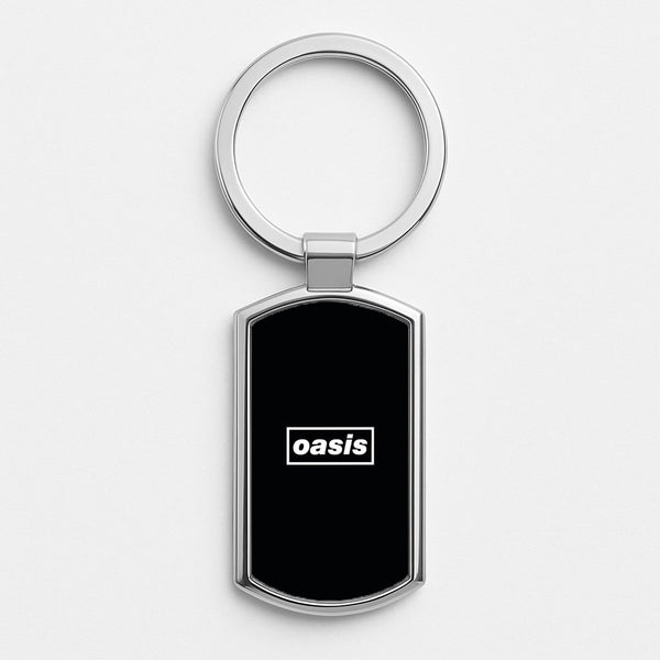 Band Name Black Silver Keyring