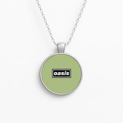 Band Name Green Circle Necklace