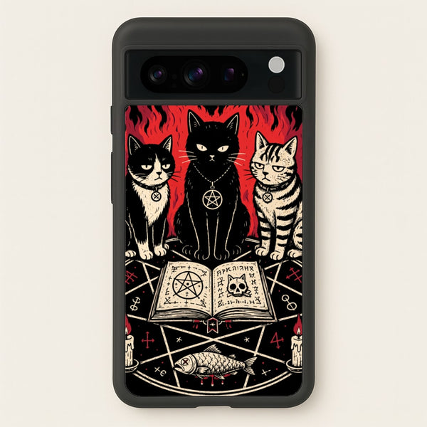 Occult Cat Coven Phone Case - Google Pixel 8 Pro / Standard