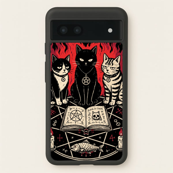 Occult Cat Coven Phone Case - Google Pixel 7a / Standard