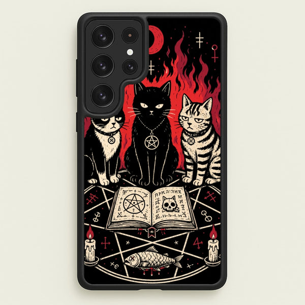 Occult Cat Coven Phone Case - Galaxy S23 Ultra / Standard