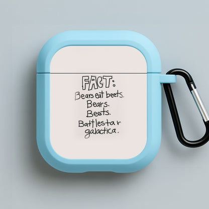 Fact - Bears Eat Beets - Bears, Beets, Battlestar Galactica Blue AirPods Case