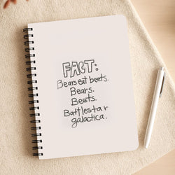 Fact - Bears Eat Beets - Bears, Beets, Battlestar Galactica Notepad