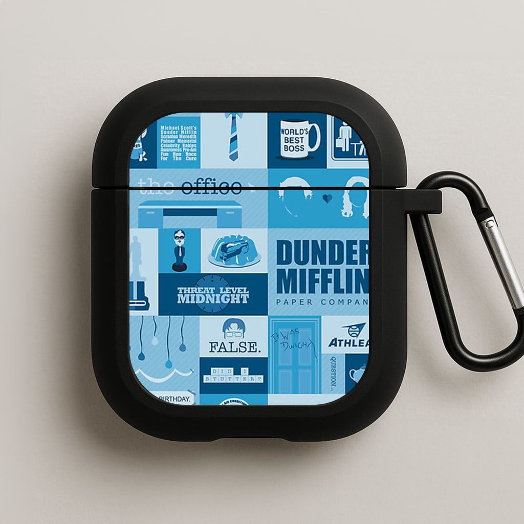 Office Blue Patchwork AirPods Case