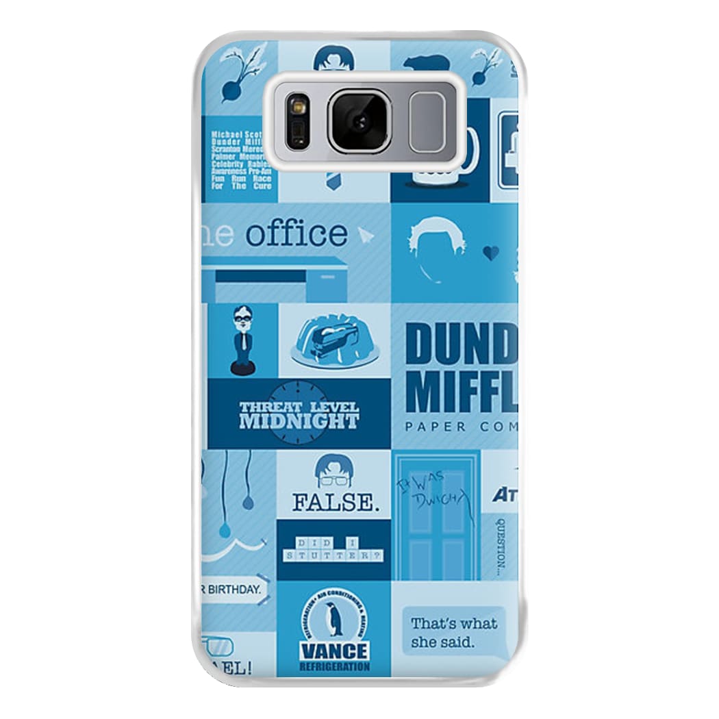 Office Blue Patchwork Phone Case for Galaxy S8 Plus