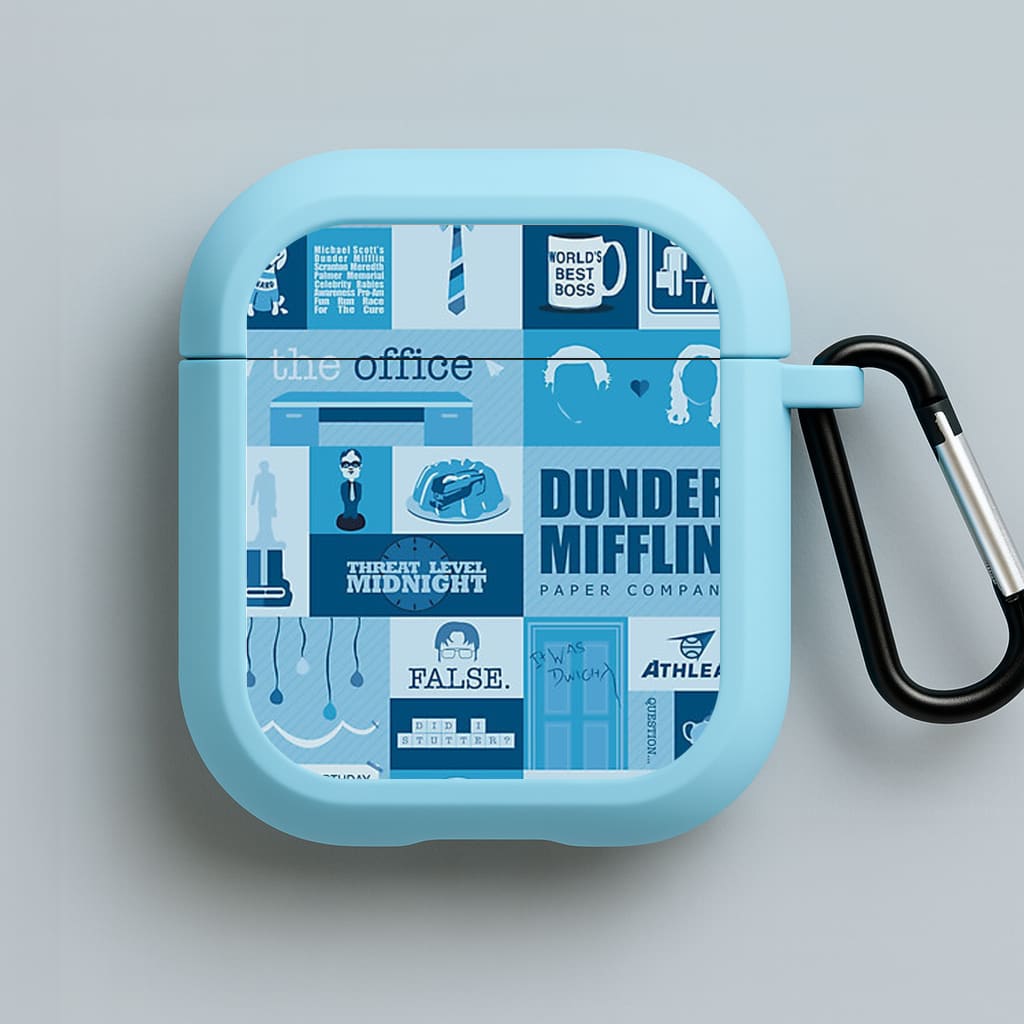 Office Blue Patchwork Blue AirPods Case