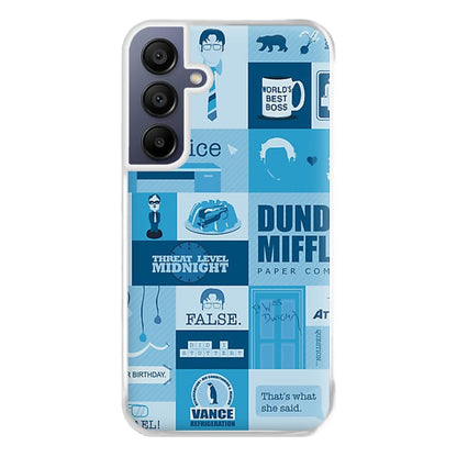 Office Blue Patchwork Phone Case for Galaxy A16