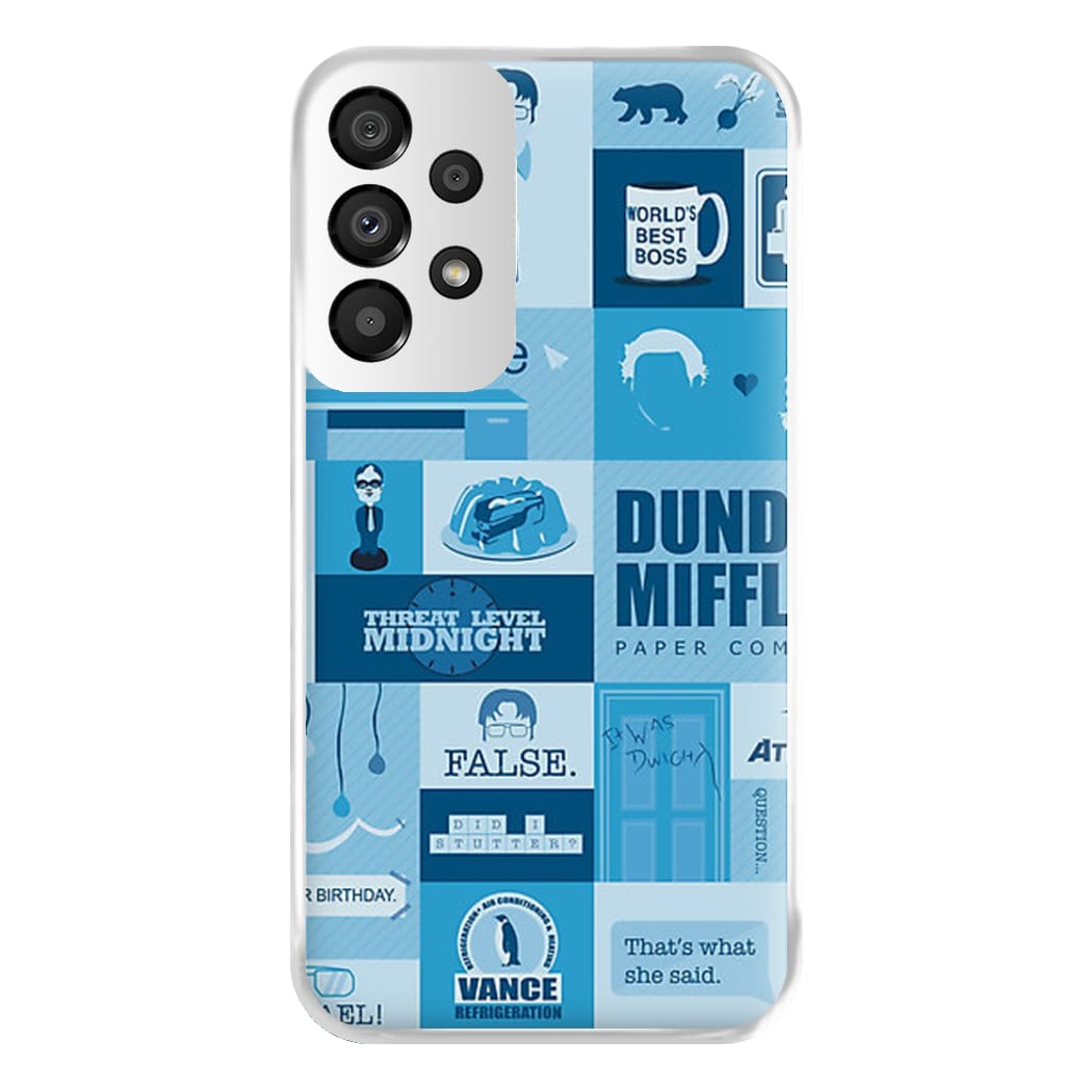 Office Blue Patchwork Phone Case for Galaxy A33