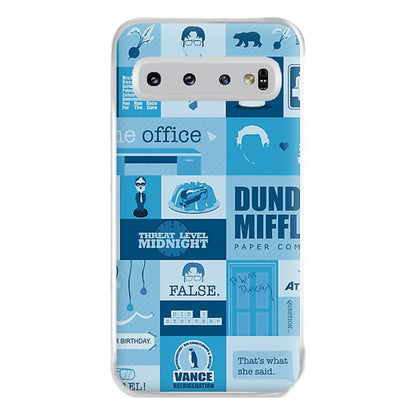 Office Blue Patchwork Phone Case for Galaxy S10 Plus