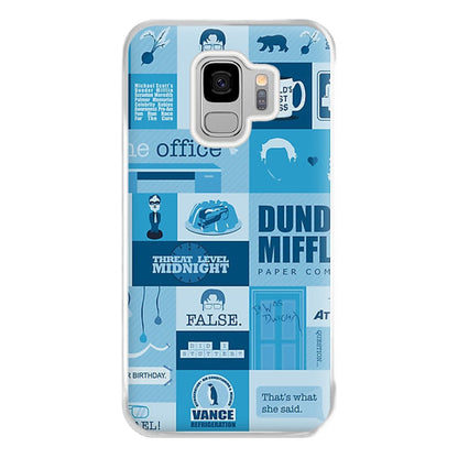 Office Blue Patchwork Phone Case for Galaxy S9 Plus