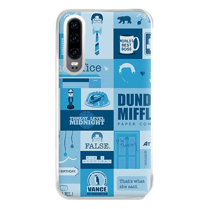 Office Blue Patchwork Phone Case for Huawei P30