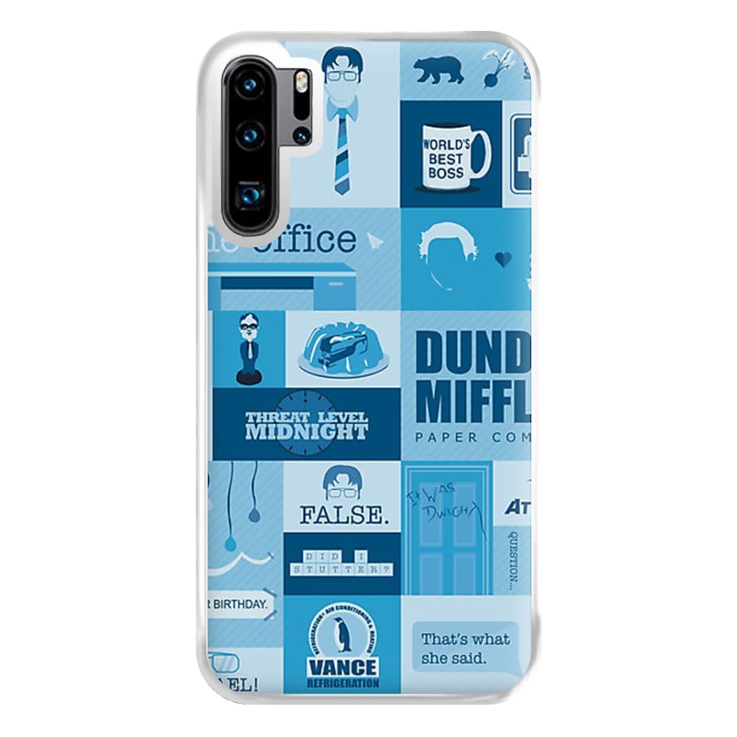 Office Blue Patchwork Phone Case for Huawei P30 Pro