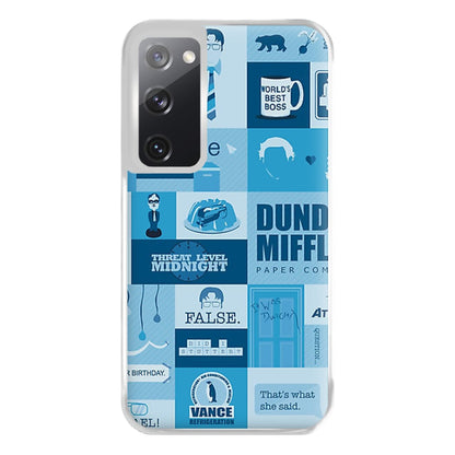 Office Blue Patchwork Phone Case for Galaxy S20FE