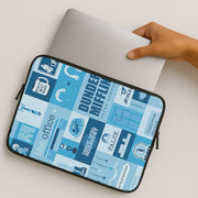Office Blue Patchwork Laptop Sleeve 2
