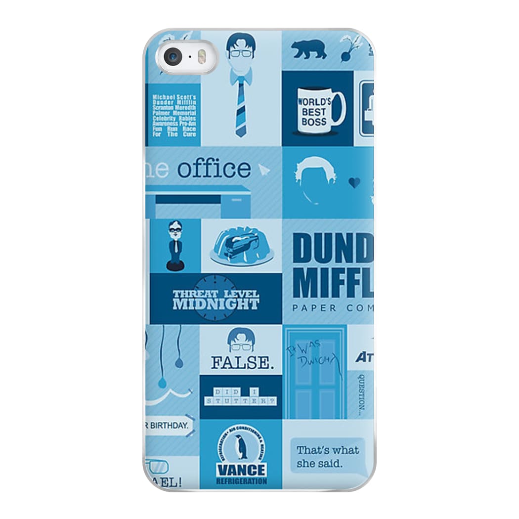 Office Blue Patchwork Phone Case for iPhone 5 / 5s / SE 2016