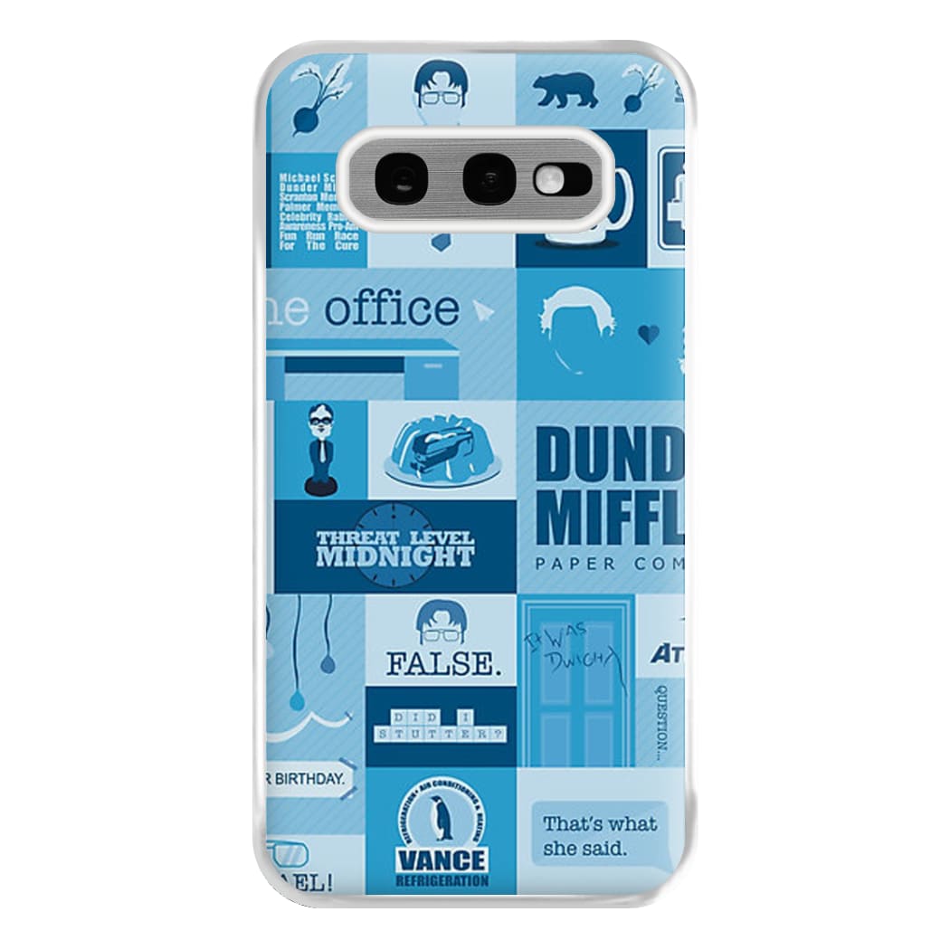 Office Blue Patchwork Phone Case for Galaxy S10e