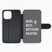 Bears. Beets. Battlestar Galactica Illustration Flip Wallet Phone Case 2