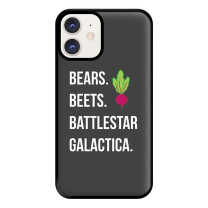 Bears. Beets. Battlestar Galactica Illustration Phone Case for iPhone 12 / 12 Pro