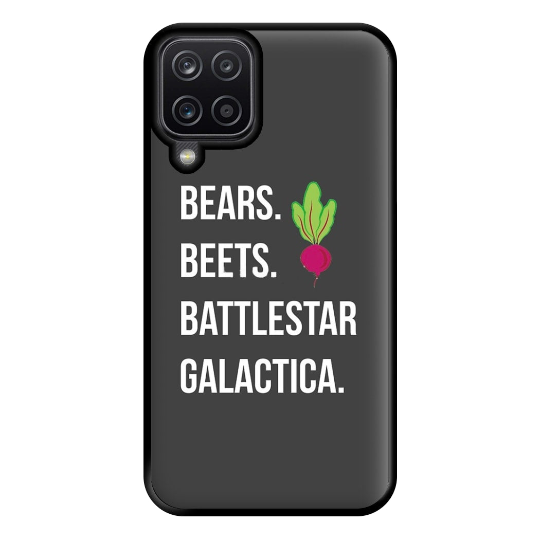 Bears. Beets. Battlestar Galactica Illustration Phone Case for Galaxy A12