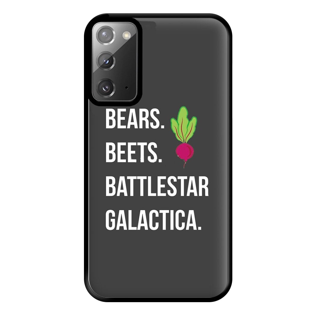 Bears. Beets. Battlestar Galactica Illustration Phone Case for Galaxy Note 20 Ultra