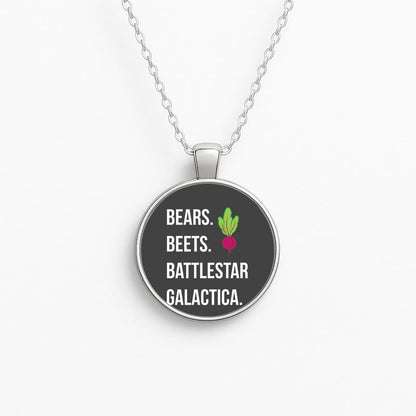 Bears. Beets. Battlestar Galactica Illustration Circle Necklace