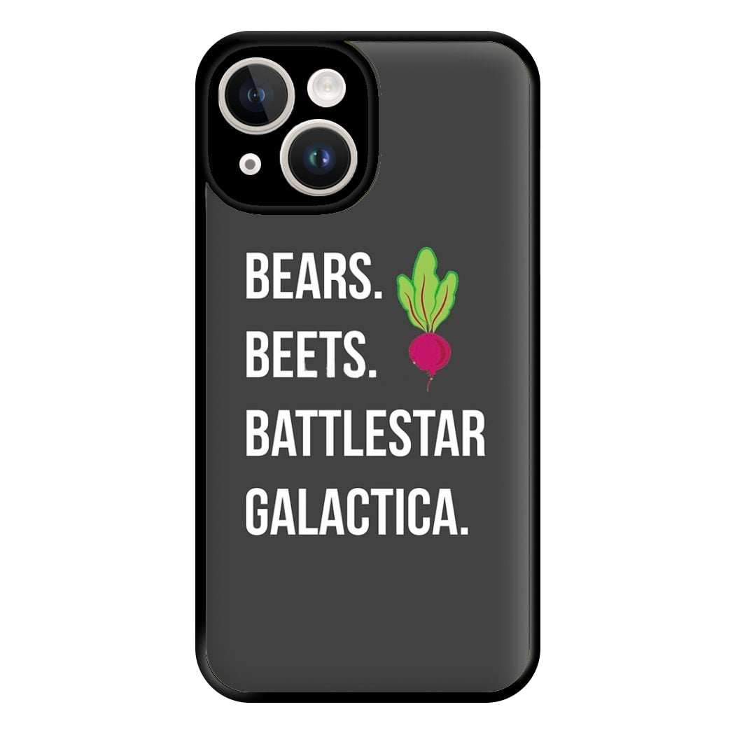 Bears. Beets. Battlestar Galactica Illustration Phone Case for iPhone 14