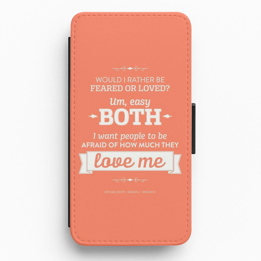 Dunder Mifflin The Office - Michael Scott Feared or Loved Flip Wallet Phone Case