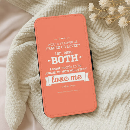 Dunder Mifflin The Office - Michael Scott Feared or Loved Flip Wallet Phone Case