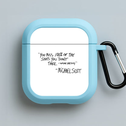 Michael Scott Quote Blue AirPods Case