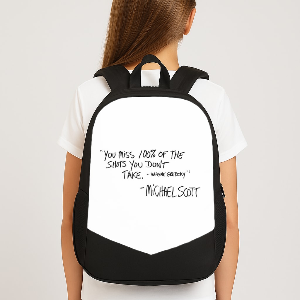 Michael Scott Quote Large School Bag