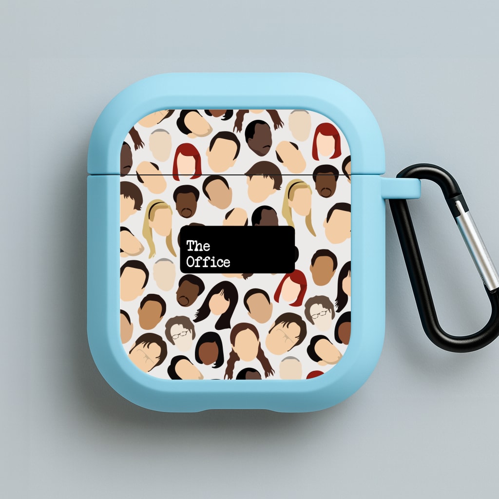 Office Collage Blue AirPods Case