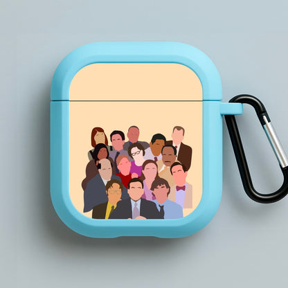 Office Characters Blue AirPods Case