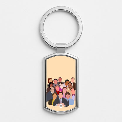 Office Characters Silver Keyring