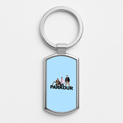Parkour Silver Keyring