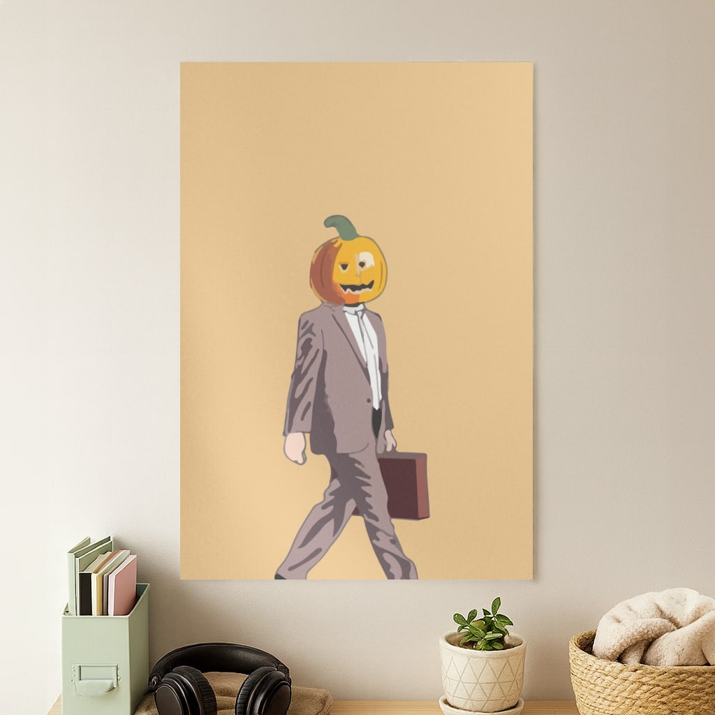 Dwight Pumpkin Head Poster