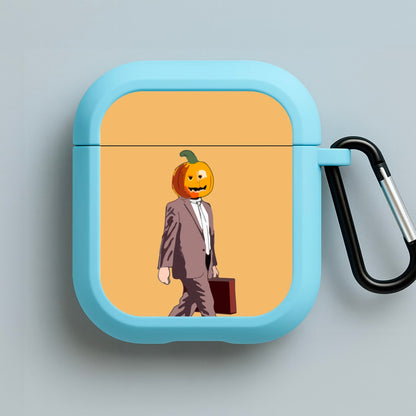Dwight Pumpkin Head Blue AirPods Case