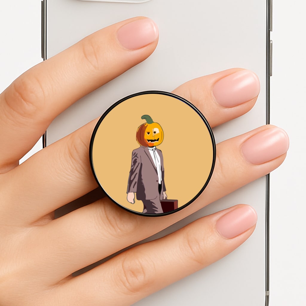 Dwight Pumpkin Head Phone Grip