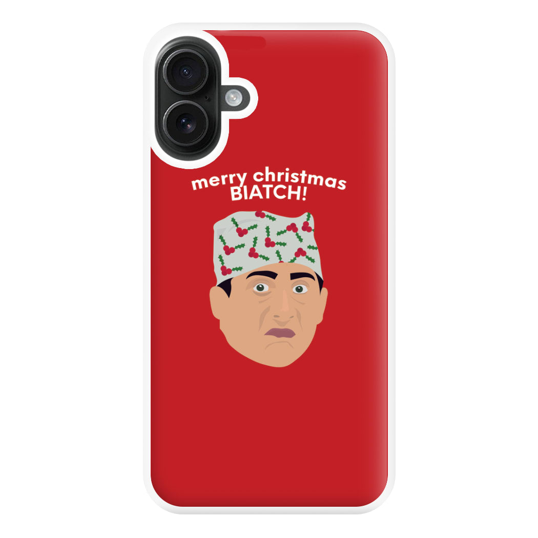 Merry Christmas Biatch Phone Case for iPhone 16 Plus