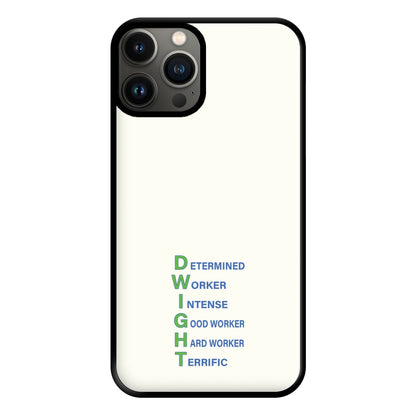 Dwight Abbreviation Phone Case for iPhone 13 Pro Max