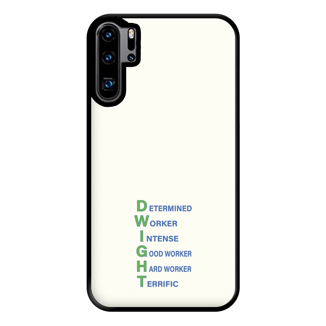 Dwight Abbreviation Phone Case for Huawei P30 Pro