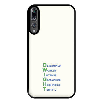 Dwight Abbreviation Phone Case for Huawei P20 Pro