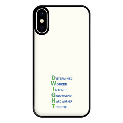 Dwight Abbreviation Phone Case for iPhone XS Max