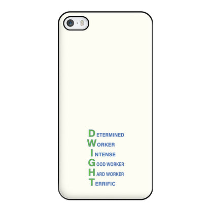 Dwight Abbreviation Phone Case for iPhone 5 / 5s / SE 2016